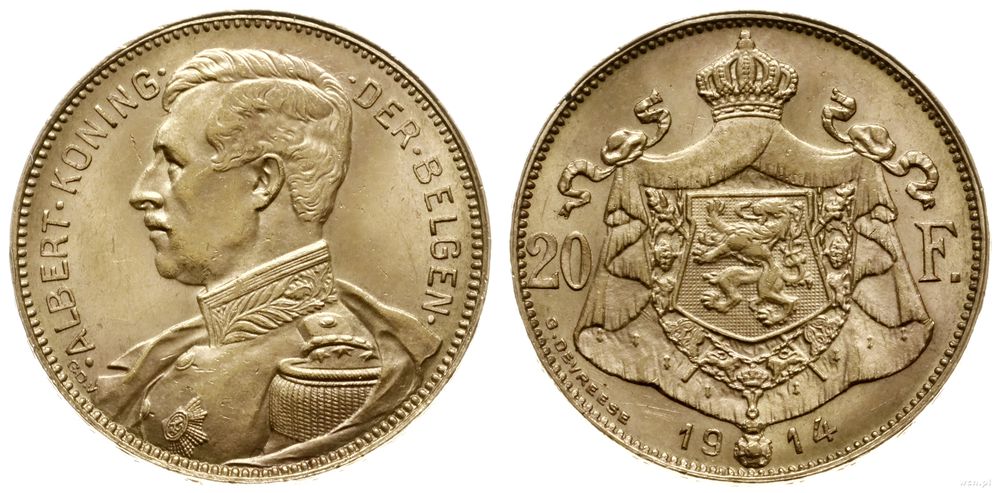 Belgia, 20 franków, 1914