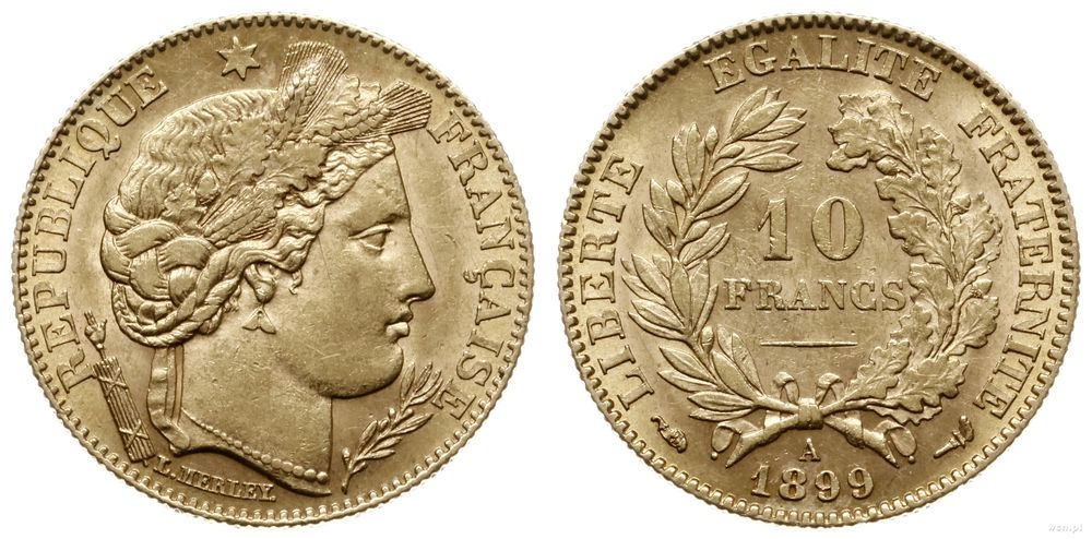 Francja, 10 franków, 1899/A