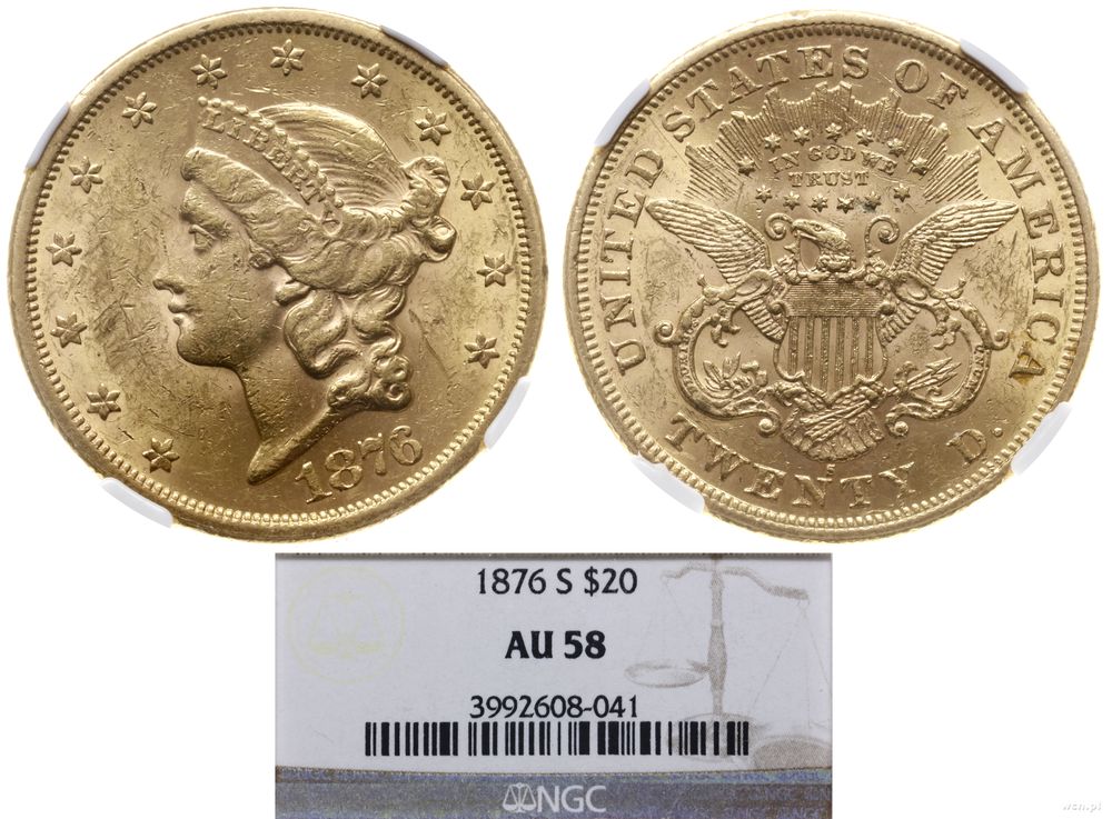 Stany Zjednoczone Ameryki (USA), 20 dolarów, 1876/S