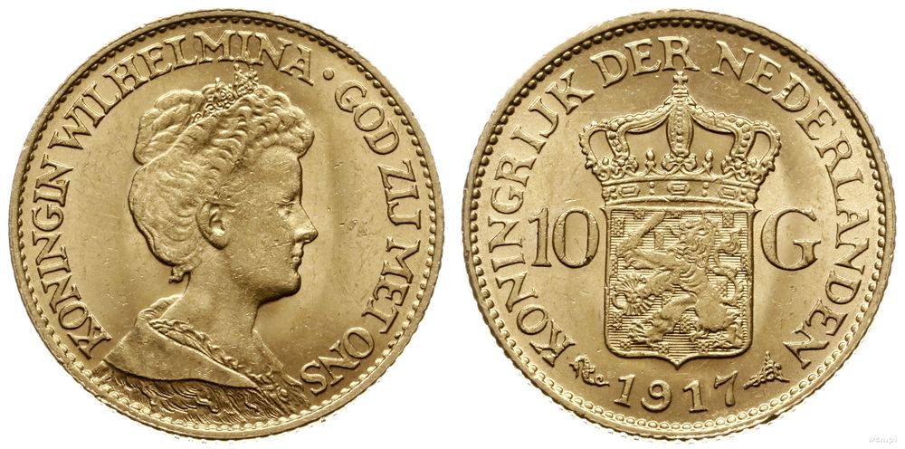 Niderlandy, 10 guldenów, 1917