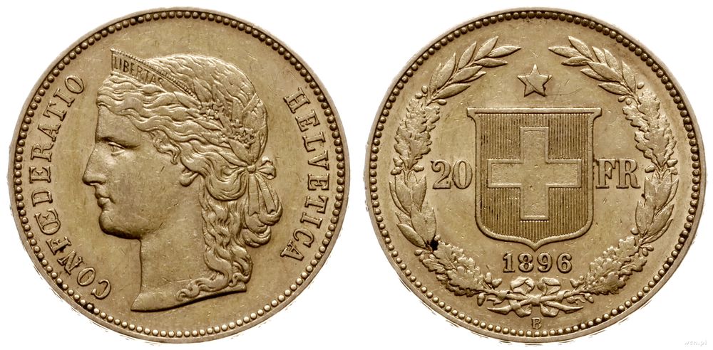 Szwajcaria, 20 franków, 1896 B