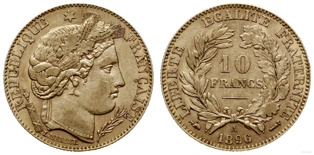 Francja, 10 franków, 1896 A