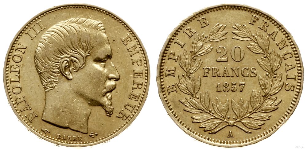 Francja, 20 franków, 1857
