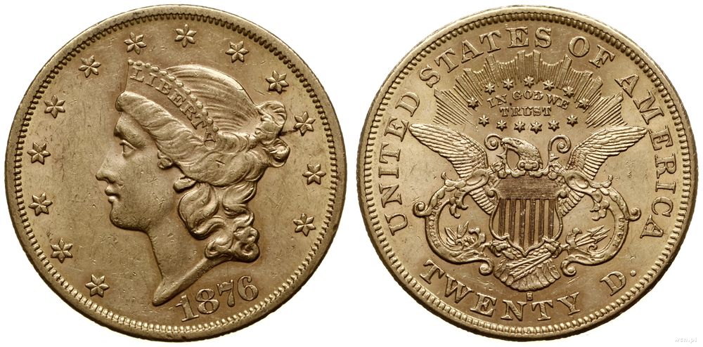 Stany Zjednoczone Ameryki (USA), 20 dolarów, 1876 S