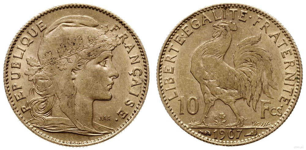 Francja, 10 franków, 1907
