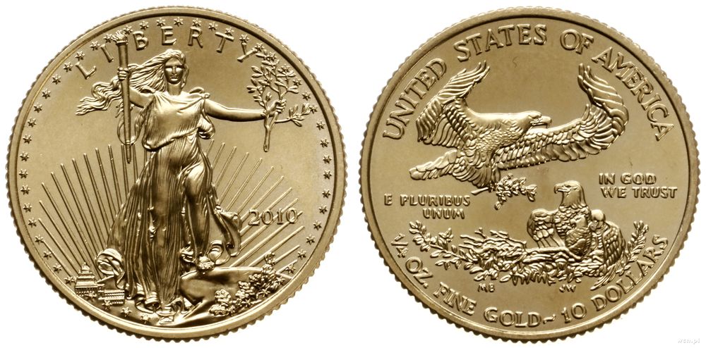Stany Zjednoczone Ameryki (USA), 10 dolarów (1/4 uncji), 2010