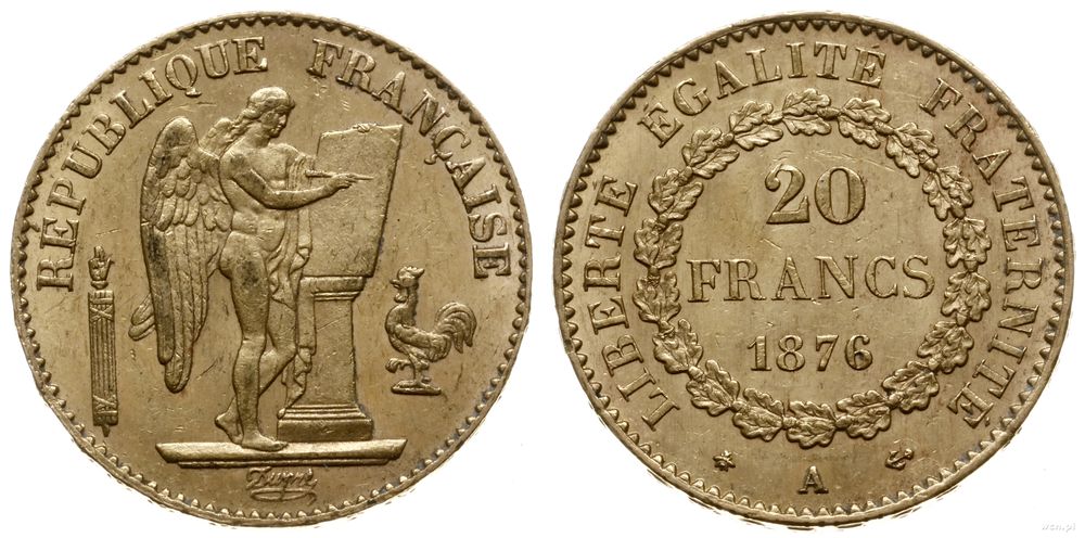 Francja, 20 franków, 1876 A