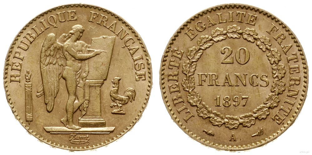 Francja, 20 franków, 1897/A