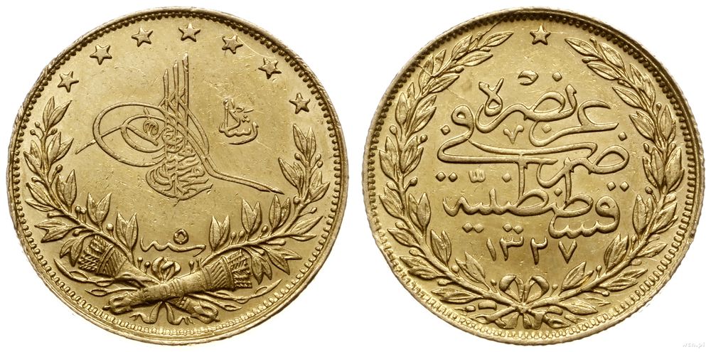 Turcja, 100 piastrów, AH 1331 (AD 1913)