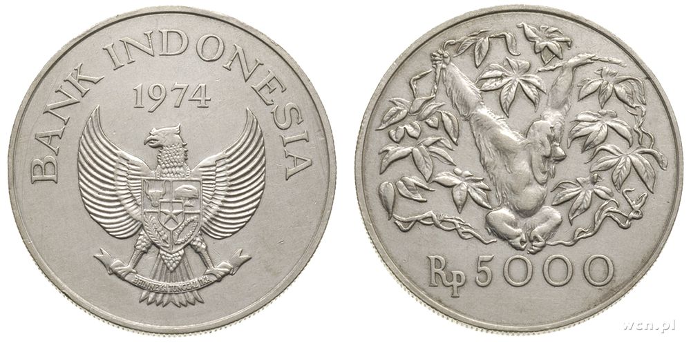 Indonezja, 5000 rupii, 1974