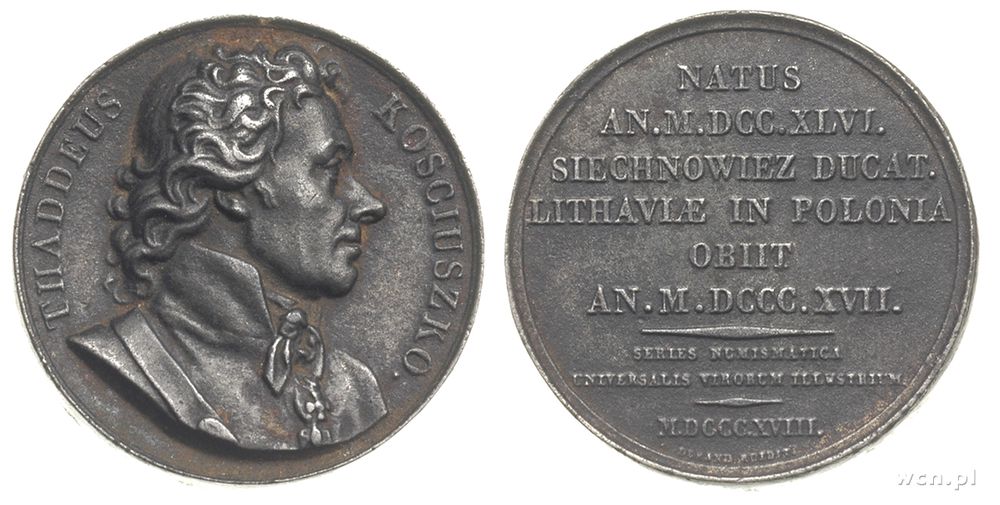Polska, KOPIA medalu z 1818 roku upamiętniającego Tadeusza Kościuszkę