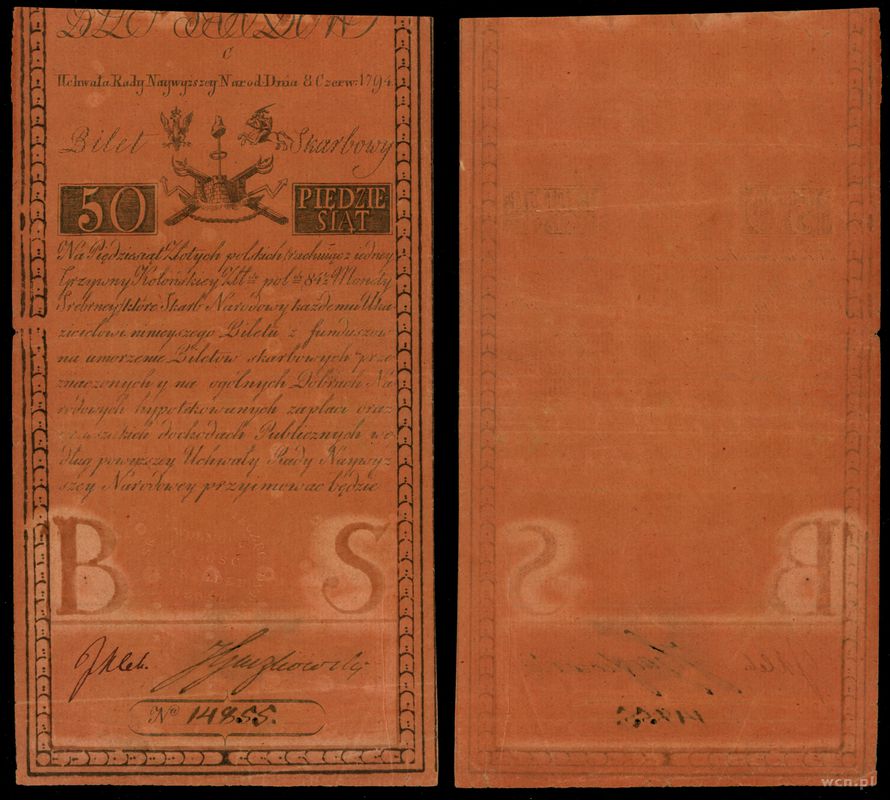 Polska, 50 złotych, 08.06.1794