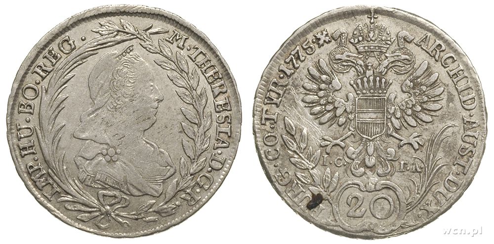 Austria, 20 krajcarów, 1775/IC-FA