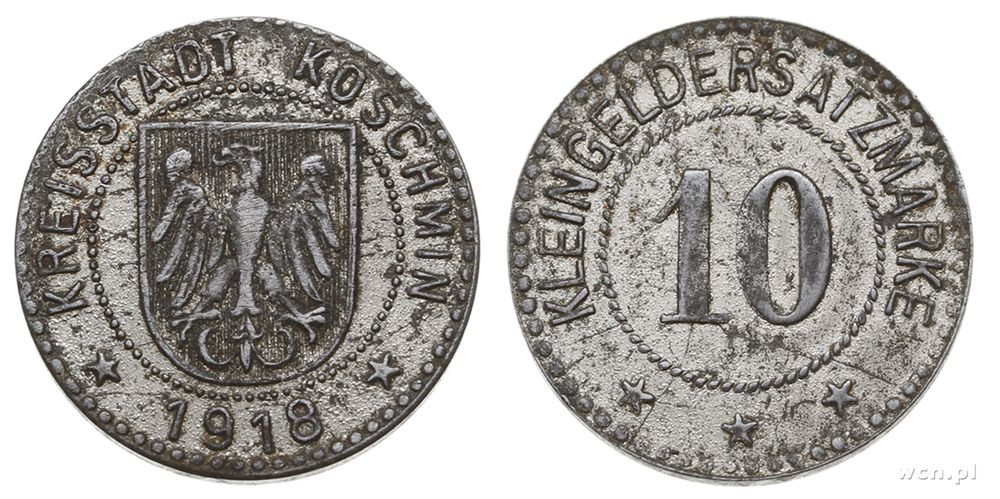 Monety zastępcze, 10 fenigów, 1918