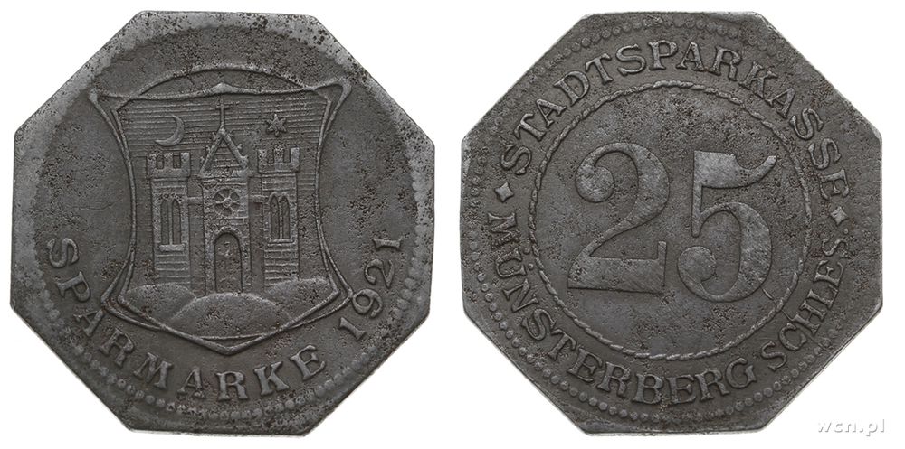 Monety zastępcze, 25 fenigów, 1921