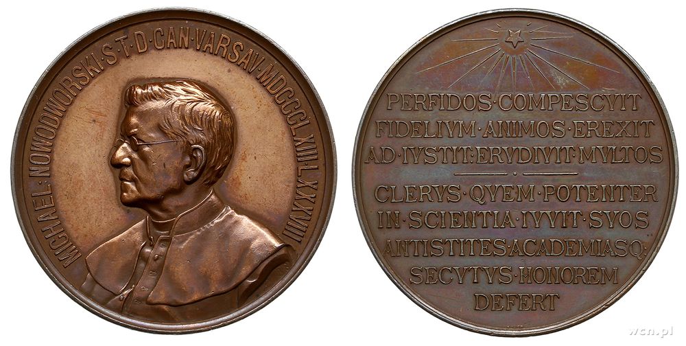 Polska, medal pamiątkowy z 1888 roku, sygnowany: Ł 88 (Ignacy Łopiański), Aw: Popi..