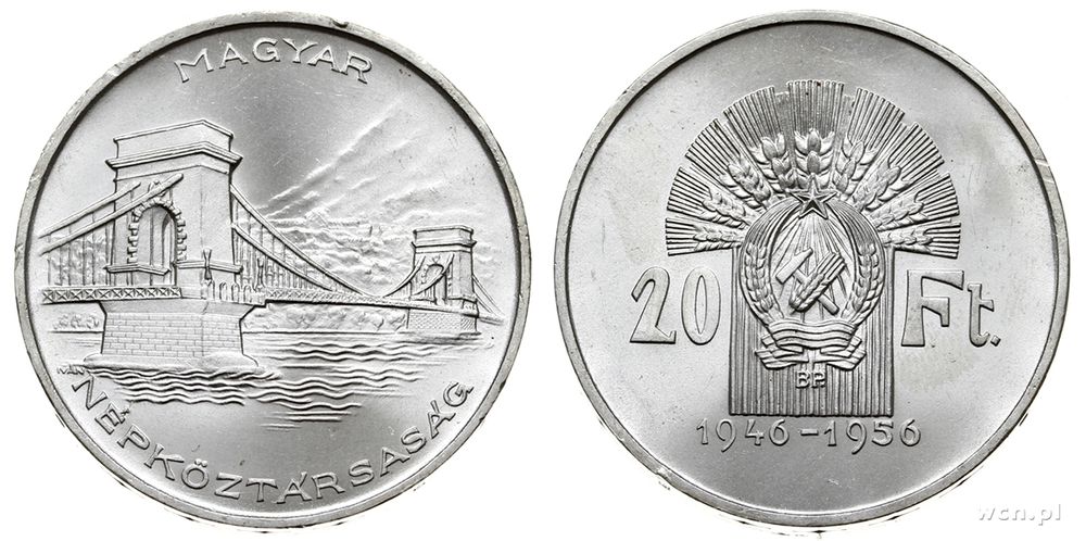Węgierska Republika Ludowa 1949-1989, 20 forintów, 1956/BP