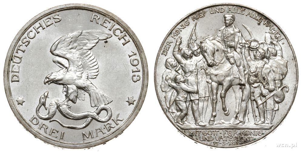 Niemcy, 3 marki, 1913