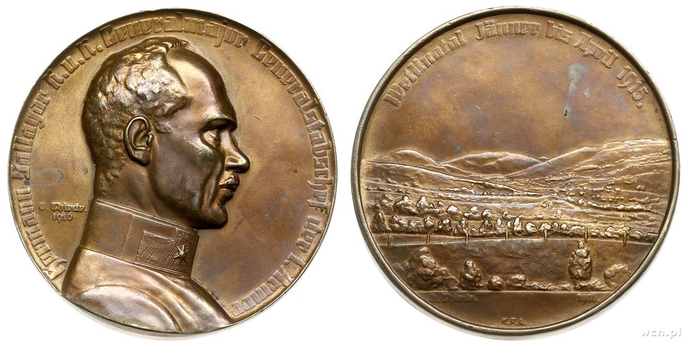 Austria, Hermann Sallagar - generalny Szef Sztabu 1. Armii, medal sygnowany O.Thied..