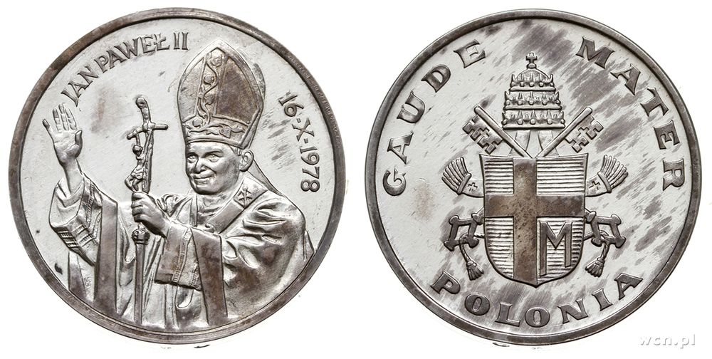 Polska, Jan Paweł II, medal niesygnowany wybity w 1978 roku z okazji pielgrzymki p..