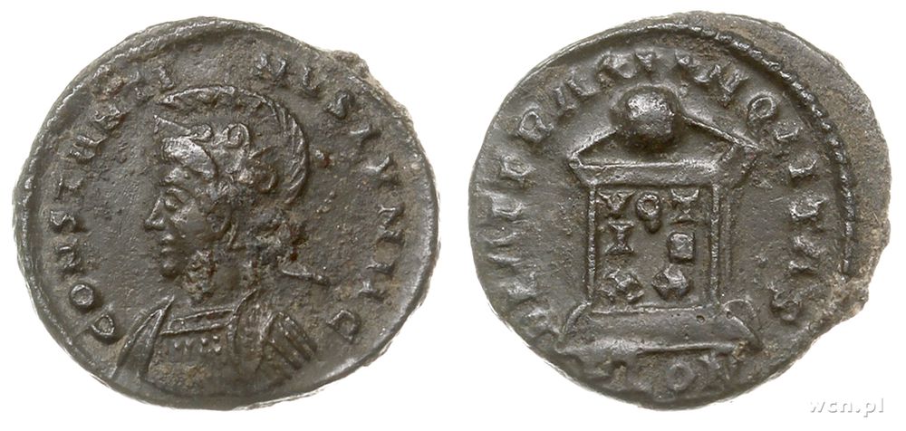 Cesarstwo Rzymskie, mały follis AE-19, 323-324