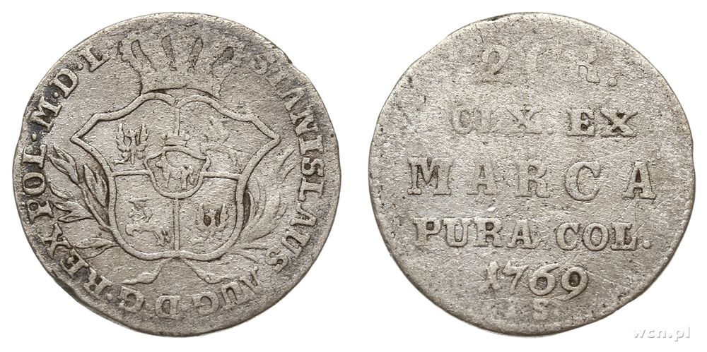 Polska, półzłotek (2 grosze), 1769/I.S