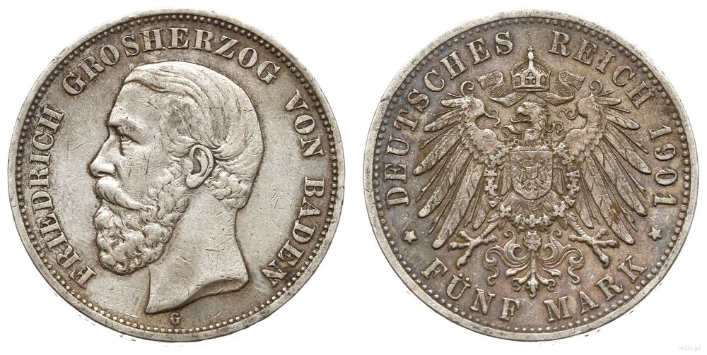 Niemcy, 5 marek, 1901/G