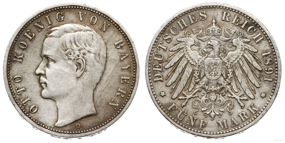 Niemcy, 5 marek, 1891/D