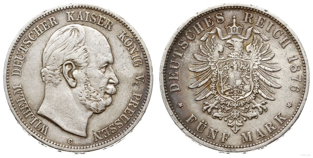 Niemcy, 5 marek, 1876/C