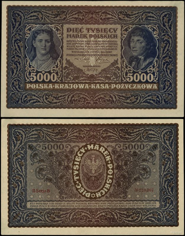 Polska, 5.000 marek polskich, 07.02.1920