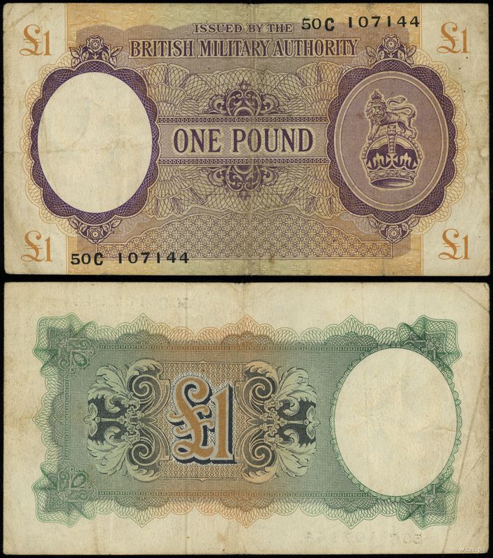 Wielka Brytania, 1 funt, 1943-1945