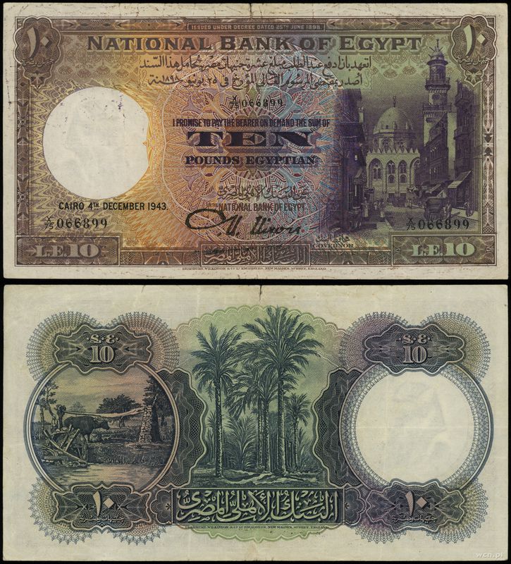 Egipt, 10 funtów, 04.12.1943