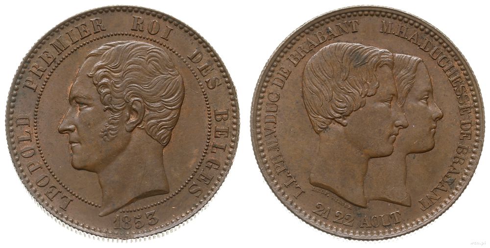Belgia, 10 centimów, 1853