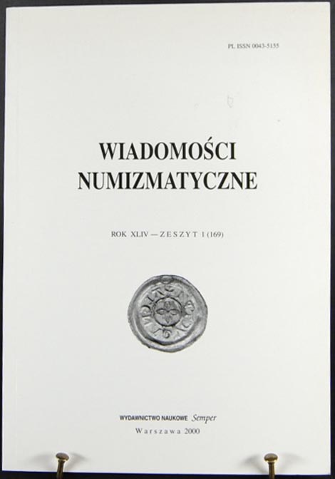 Wiadomości Numizmatyczne, zeszyt 1/2000 (169)