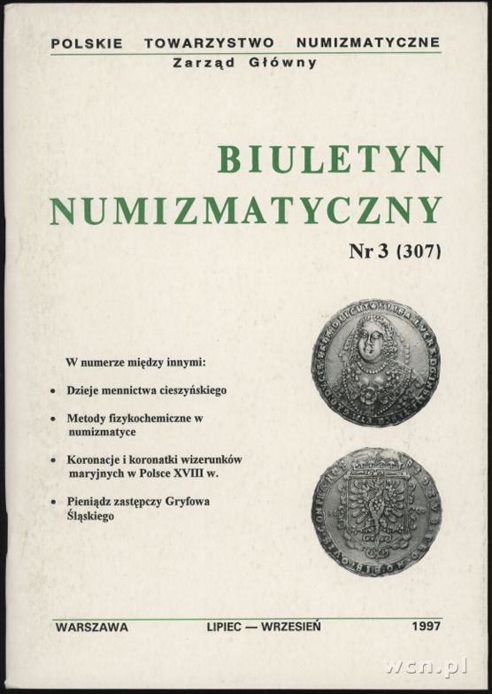 Biuletyn Numizmatyczny, zeszyt nr 3/1997 (307)