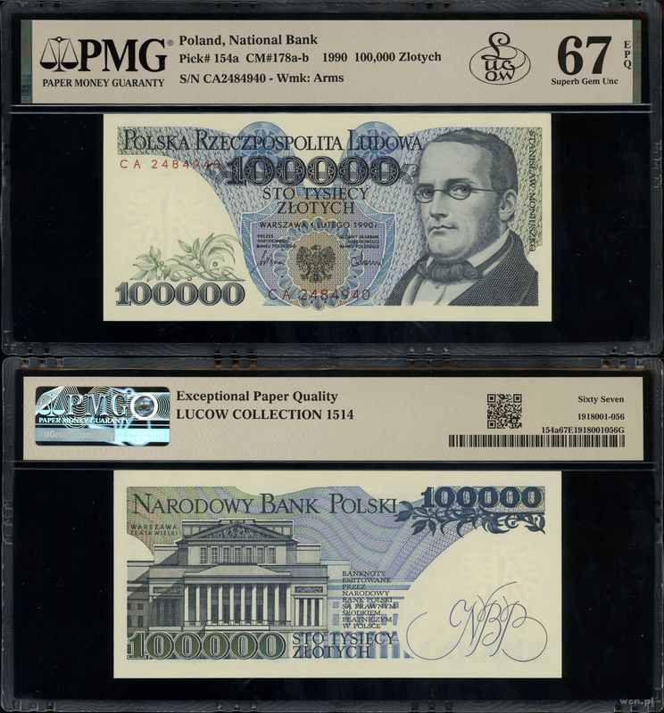 Polska, 100.000 złotych, 1.02.1990