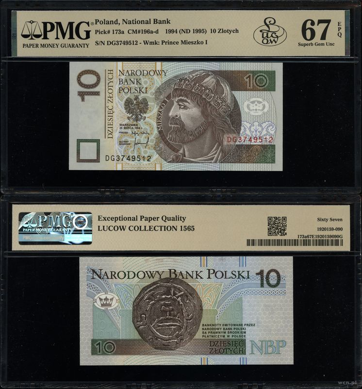 Polska, 10 złotych, 25.03.1994