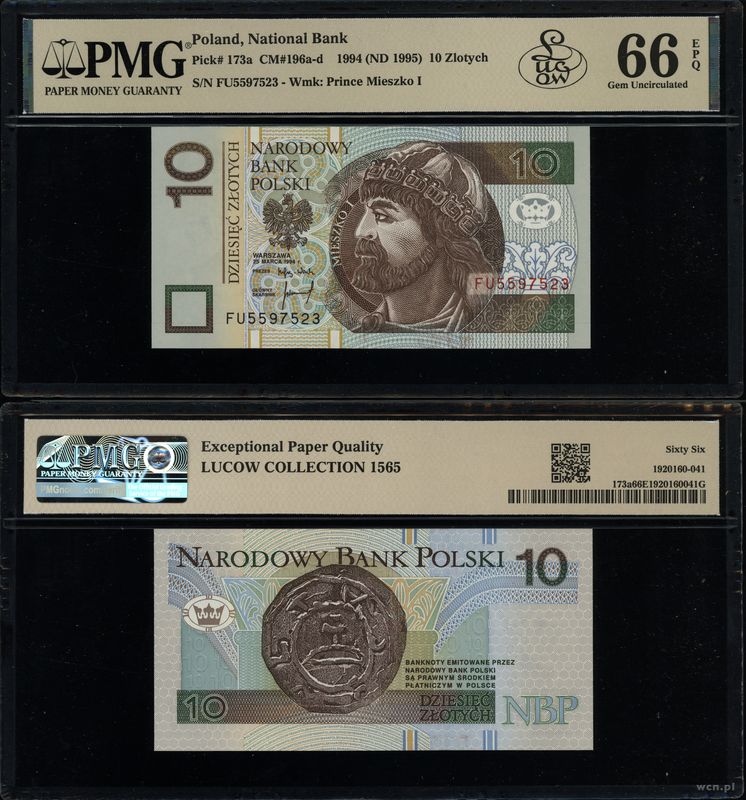 Polska, 10 złotych, 25.03.1994