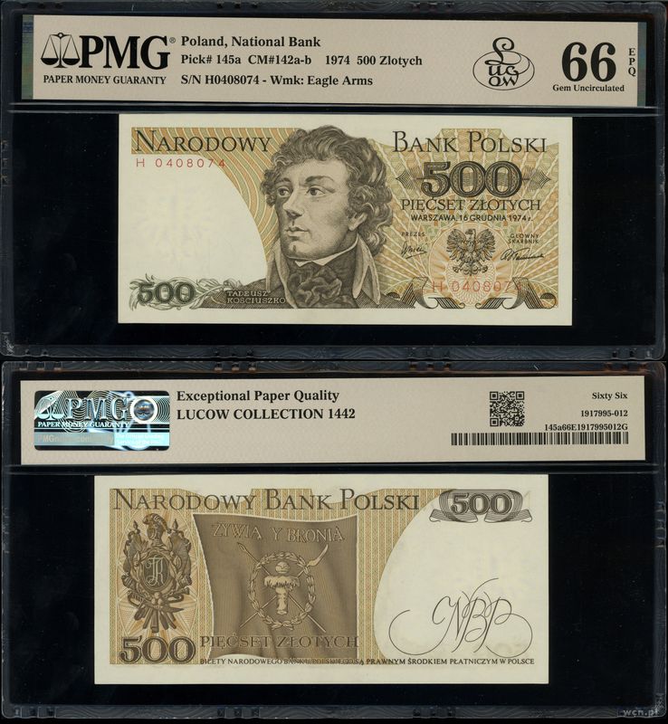 Polska, 500 złotych, 16.12.1974
