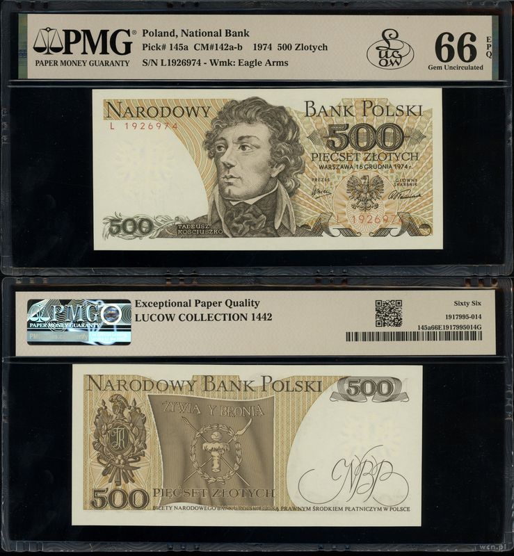 Polska, 500 złotych, 16.12.1974