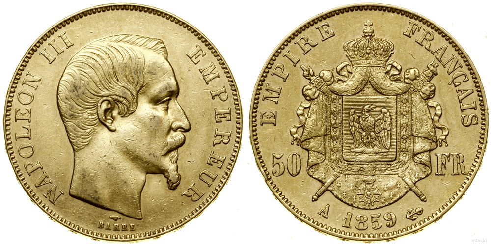 Francja, 50 franków, 1859 A