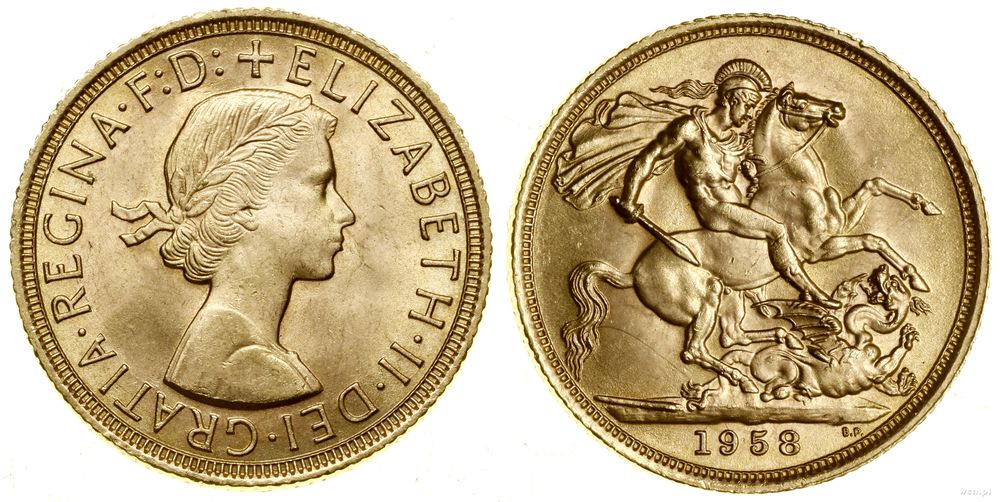 Wielka Brytania, 1 funt (1 sovereign), 1958