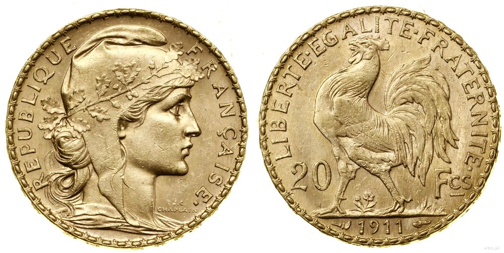 Francja, 20 franków, 1911