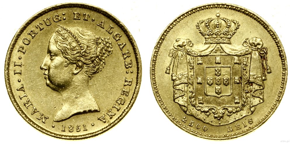 Portugalia, 2.500 reis, 1851