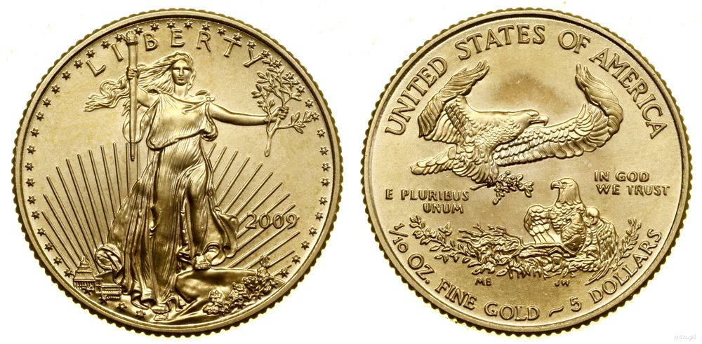 Stany Zjednoczone Ameryki (USA), 5 dolarów = 1/10 uncji, 2009