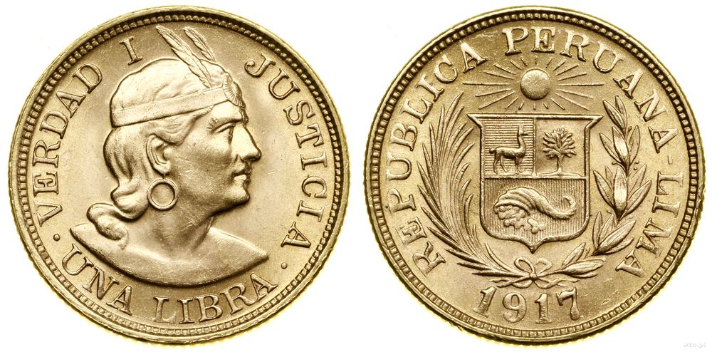 Peru, 1 libra, 1917