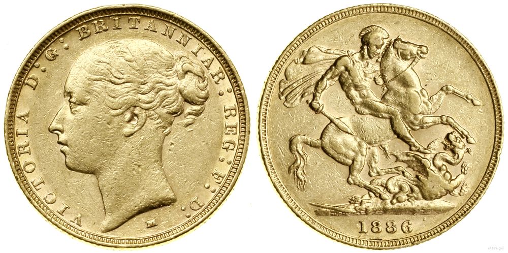 Australia, 1 funt (1 sovereign), 1886 M