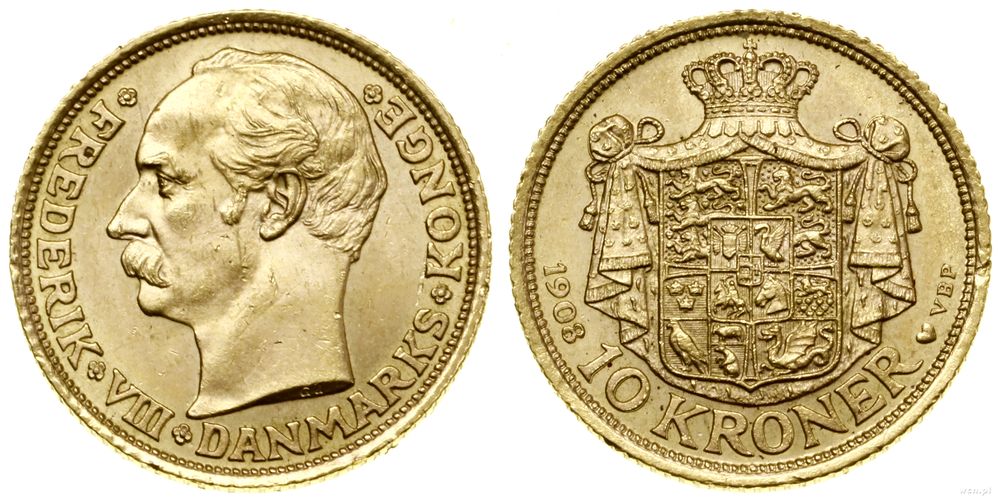 Dania, 10 koron, 1908 VBP