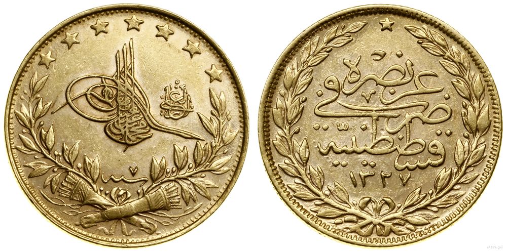 Turcja, 100 kurush, AH1327+7 (1915)