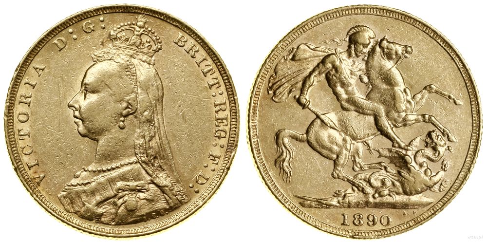 Wielka Brytania, 1 funt (1 sovereign), 1890